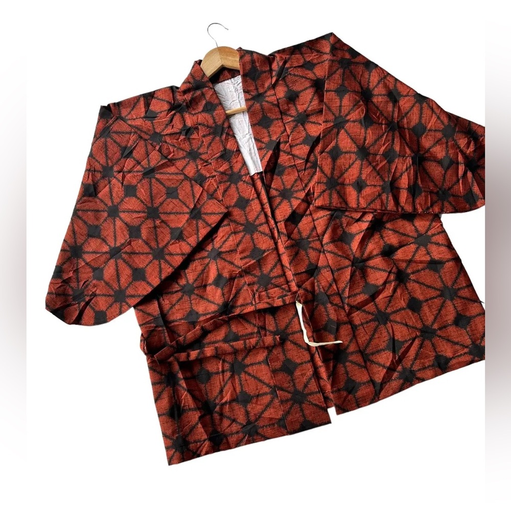 New Japanese Kimono Red Orange Black Unisex OSFM